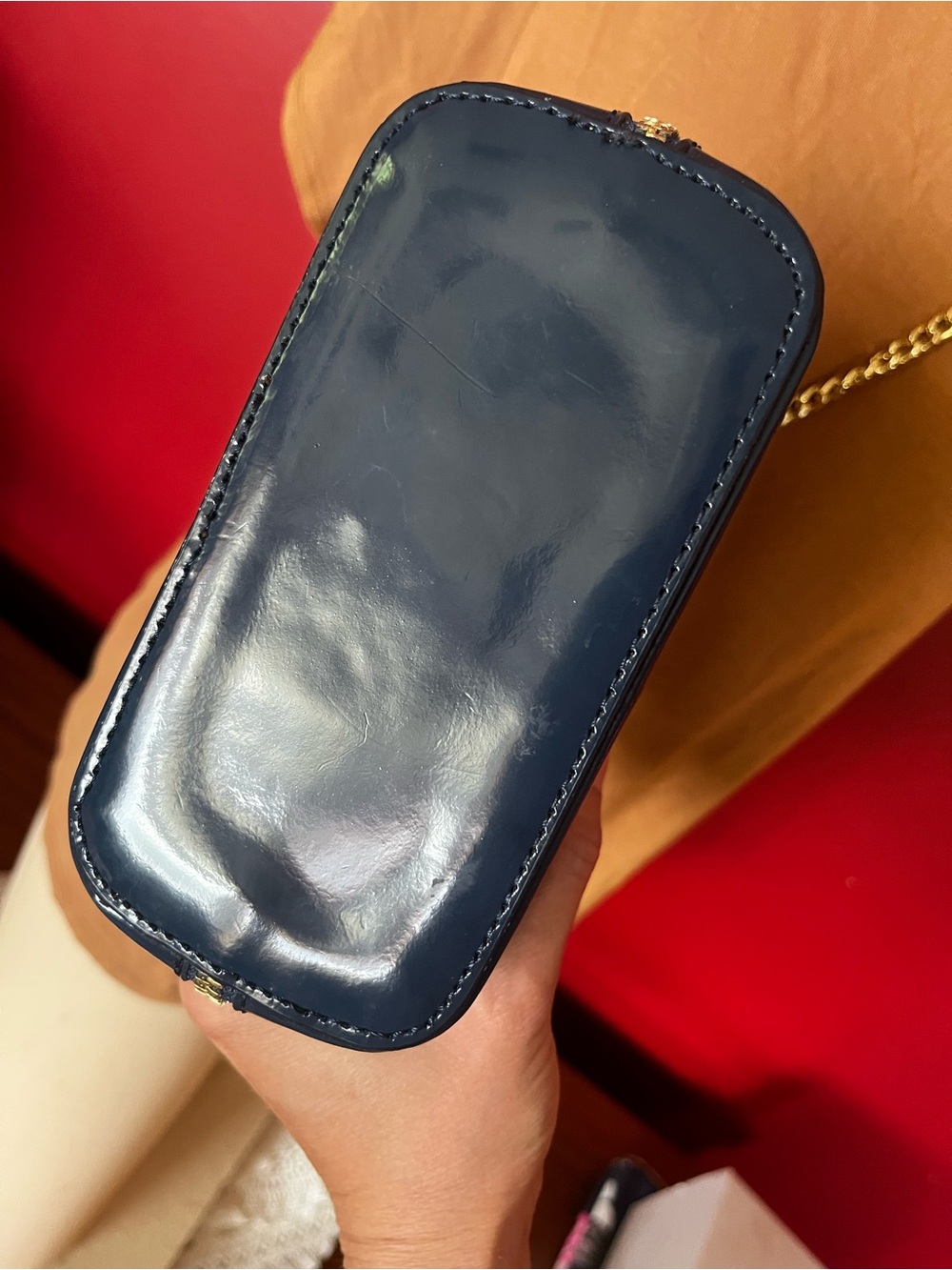 Like new Pratesi Navy Patent Leather Crossbody Bag - Picture 7 of 16